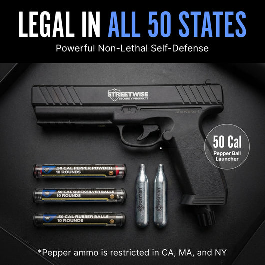 Streetwise The HEAT — Non-Lethal .50 Cal Pepper Launcher | Up to 60 ft Range