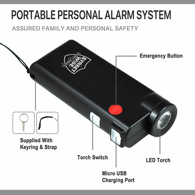 Streetwise Knight Light Alarm Flashlight – 130 dB Siren, 350-Lumen Rechargeable