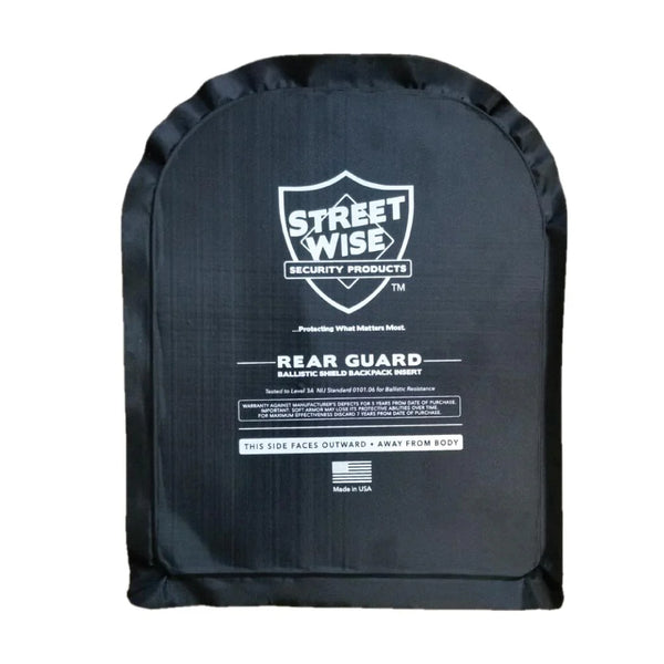 Streetwise Rear Guard Ballistic Shield Backpack Insert – Level IIIA, Made in USA