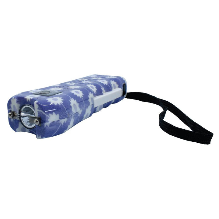 daisy pattern stun gun for women with flashlight and wrist strap