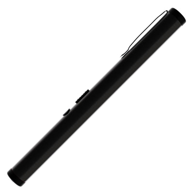Slim black pen stun gun with durable matte finish and concealed electrodes