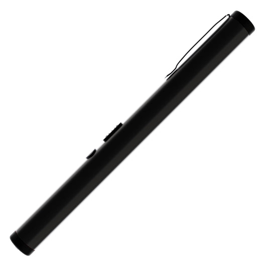 Slim black pen stun gun with durable matte finish and concealed electrodes