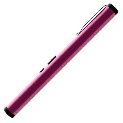 Slim pink pen stun gun with durable matte finish and concealed electrodes