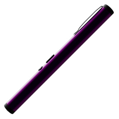 Slim purple pen stun gun with durable matte finish and concealed electrodes