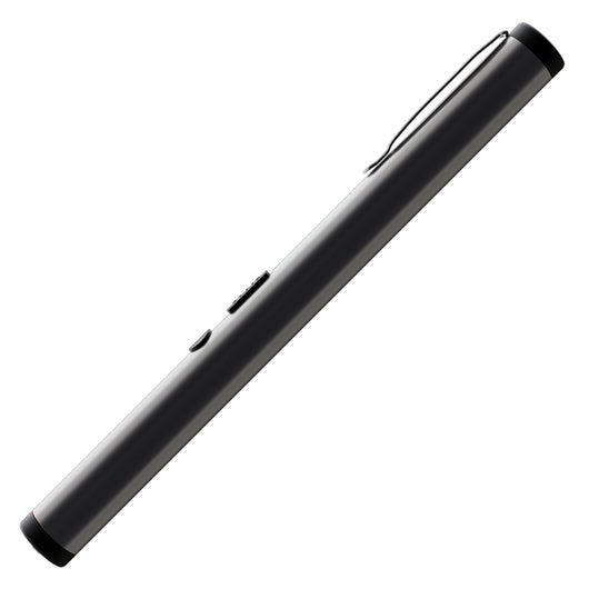 Slim silver pen stun gun with durable matte finish and concealed electrodes