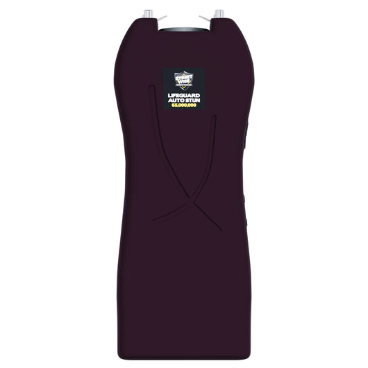 Streetwise black Lifeguard Auto Stun Gun full front view with Streetwise Security logo