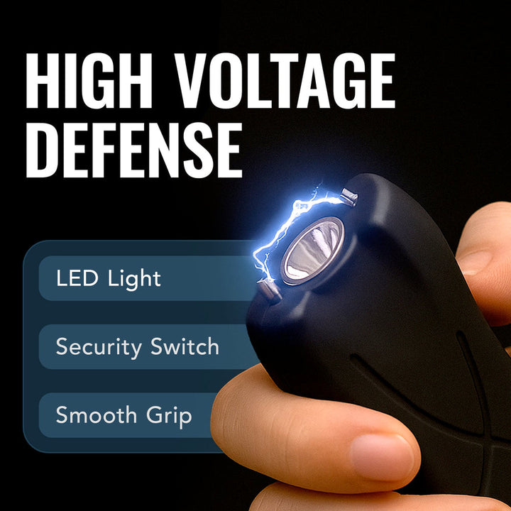 Streetwise stun gun high voltage defense with LED light, security switch, and smooth grip