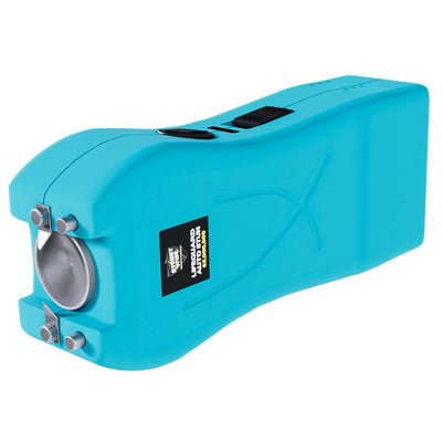 Streetwise teal Lifeguard Auto Stun Gun angled close-up showing compact design for wholesale bulk orders and dropship