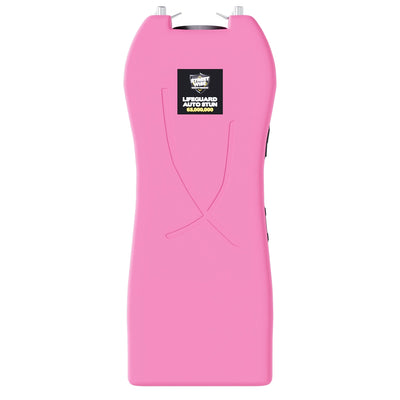 Streetwise pink Lifeguard Auto Stun Gun full front view with Streetwise Security logo