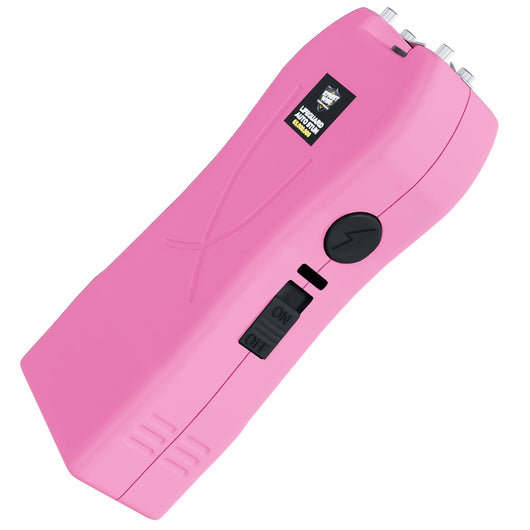Streetwise pink Lifeguard Auto Stun Gun side angle showing power switch and design