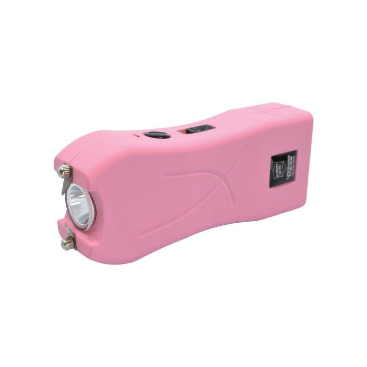 Streetwise pink stun gun with LED flashlight and safety prongs