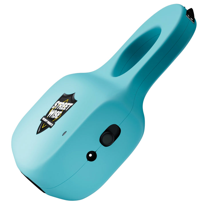 Teal Sting Ring stun gun with ergonomic grip, discreet design, and safety switch for everyday carry