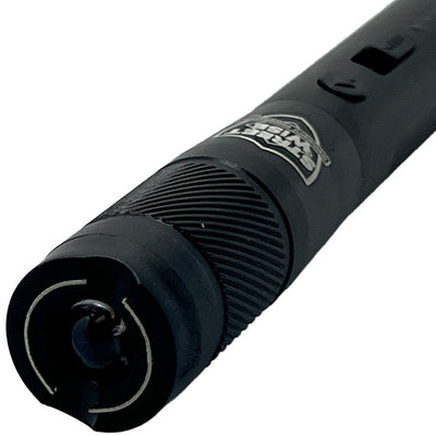 Front angle of street light flashlight stun gun black 
