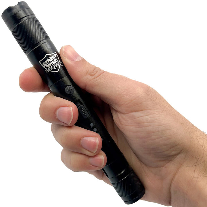 streetwise street light flash light stun gun in hand
