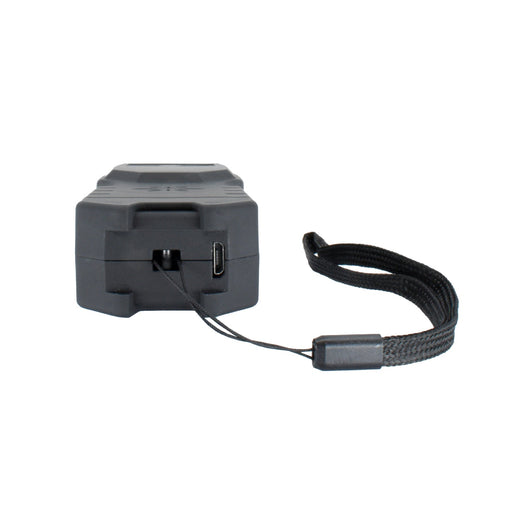 Streetwise stun gun with USB charging port and wrist strap for convenient recharge