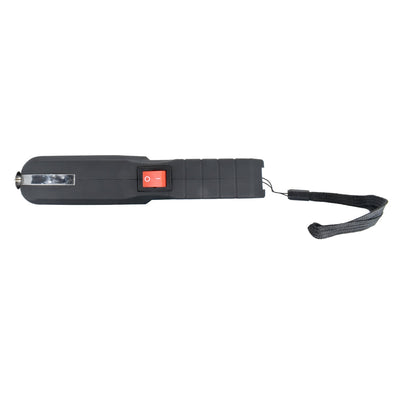 Streetwise stun gun with side power switch and compact ergonomic design