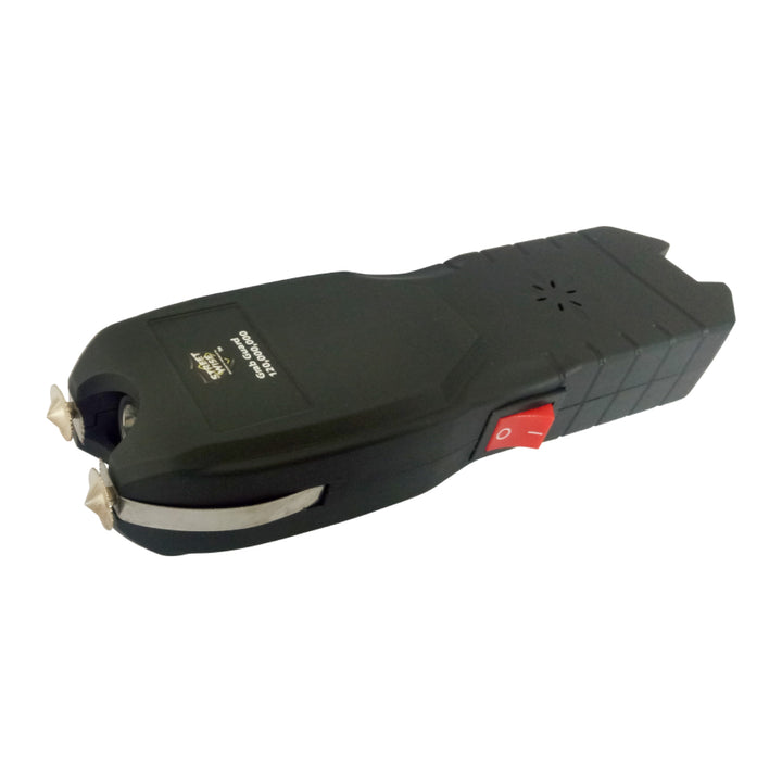 Streetwise rechargeable stun gun with red power switch and dual shock probes